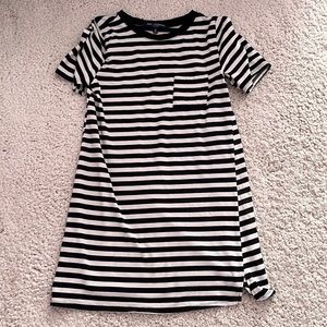 One Clothing Los Angeles Black White Striped T Shirt Dress